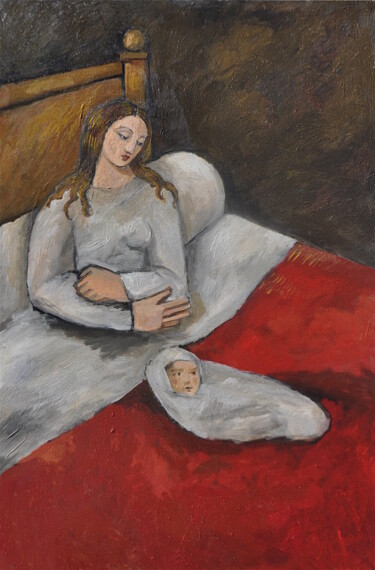 绘画 标题为“La naissance de la…” 由Henri Fagerolles, 原创艺术品, 颜料