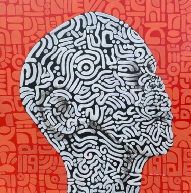 Painting titled "Echoes of Identity" by Oluwafemi Akanmu, Original Artwork, Acrylic