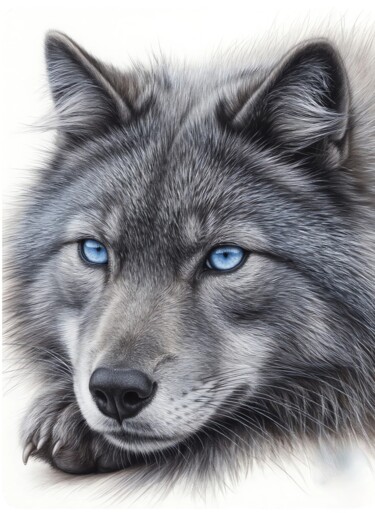 Digital Arts titled "wolf" by Iranika Art, Original Artwork, AI generated image