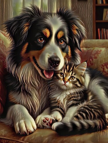 「Friendship」というタイトルのデジタルアーツ Ираника Артによって, オリジナルのアートワーク, AI生成画像