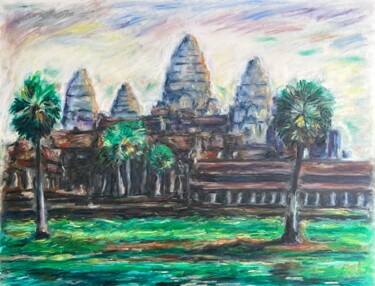 Pittura intitolato "ANGKOR WAT" da Dimitri Vincent, Opera d'arte originale, Pastello