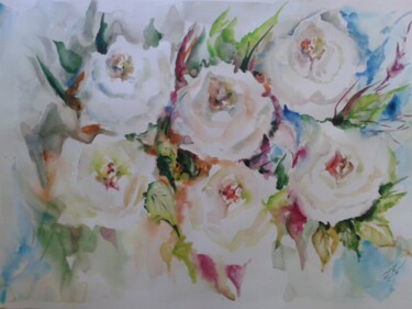 Pittura intitolato "W bieli nr2" da Dk Wrońska, Opera d'arte originale, Acquarello