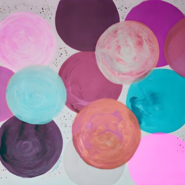 Colorful Bubbles of Joy - Print Цифровое искусство под названием "Colorful Bubbles of…" - Vafa Majidli, Подлинное произведение искусства, Цифровая живопись