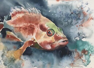 Sea devil, watercolor painting