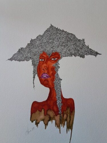 Malerei mit dem Titel "Imaginaire" von Christophe China, Original-Kunstwerk, Tinte
