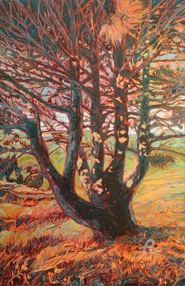 Картина под названием "L arbre Main" - Sophie Mathieu, Подлинное произведение искусства, Акрил Установлен на Деревянная рама…