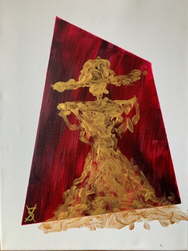 绘画 标题为“Dance of the Flames” 由Ali Kasap, 原创艺术品, 丙烯 安装在木质担架架上