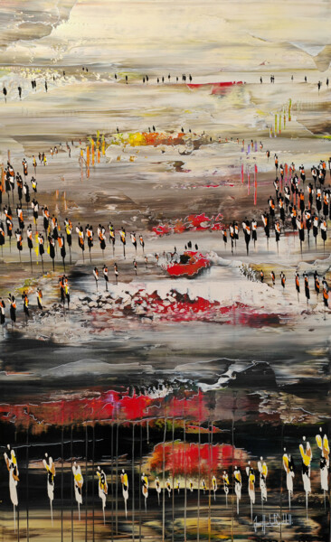 Pintura intitulada "FIRES 2025" por Jean-Humbert Savoldelli, Obras de arte originais, Acrílico Montado em Armação em madeira