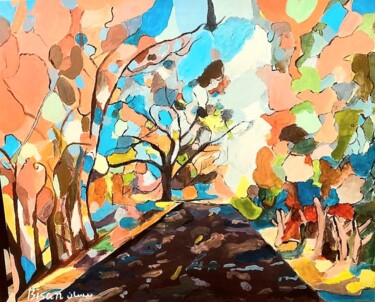 Spring makes its way through the ruins 🇵🇸 Artist: Besan 绘画 标题为“Spring makes its wa…” 由Manu Toxxic, 原创艺术品, 油 安装在木板上