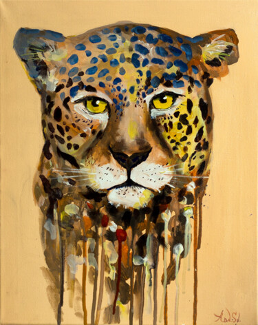 绘画 标题为“"African Leopard" a…” 由Svetlana, 原创艺术品, 丙烯 安装在木质担架架上