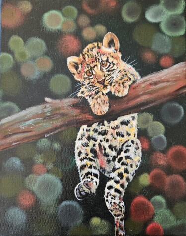 绘画 标题为“Leopardo” 由Remy Desmonts, 原创艺术品, 丙烯 安装在木质担架架上
