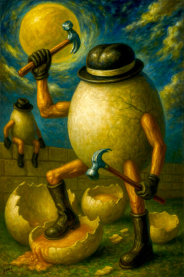 Bag Egg Pittura intitolato "Bag Egg" da Spencer Derry, Opera d'arte originale, Immagine generata dall'IA