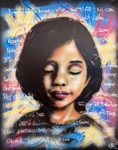 Pintura intitulada "La Sagesse" por Lescene Baptiste, Obras de arte originais, Acrílico Montado em Armação em madeira