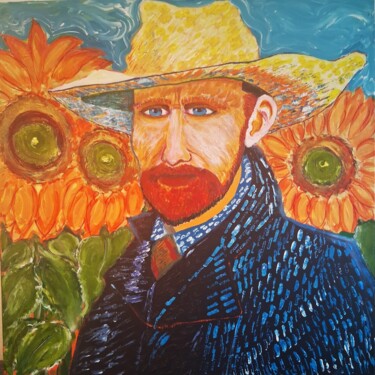 Peinture intitulée "Vincent van Gogh" par Marie Ruda, Œuvre d'art originale, Acrylique