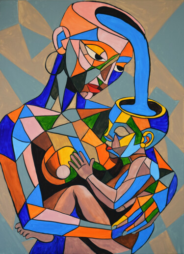 Pittura intitolato "Motherhood" da Tusya Lav, Opera d'arte originale, Acrilico