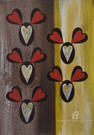 HL Mice inspired by Amedeo Modigliani 绘画 标题为“HL Mice inspired by…” 由Małgorzata Wartołowicz (Margot Sophie), 原创艺术品, 丙烯