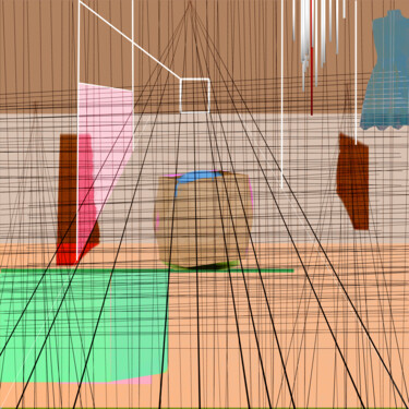 Collages getiteld "Arche 12" door Geert Lemmers, Origineel Kunstwerk, Digitale collage Gemonteerd op Plexiglas