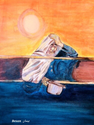 Pittura intitolato "Between Sky and Sea…" da Manu Toxxic, Opera d'arte originale, Acrilico Montato su Pannello di legno