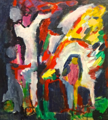 绘画 标题为“Composition 7293” 由Engelina Zandstra, 原创艺术品, 丙烯 安装在木质担架架上