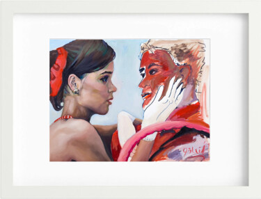 Katie Holmes & Mr. Sandman Disegno intitolato "Katie Holmes & Mr.…" da Göknil Gümüş Sungurtekin, Opera d'arte originale, Olio Montato su Altro pannello…