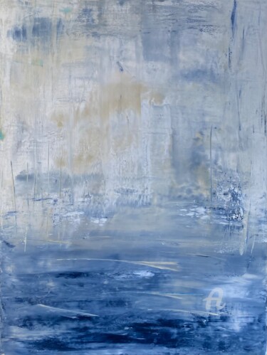 绘画 标题为“Rêverie bleue 2” 由Christine Barth Mroz, 原创艺术品, 丙烯 安装在木质担架架上