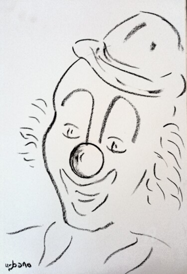 Zeichnungen mit dem Titel "Que des Clowns !" von Roberto Urbano, Original-Kunstwerk, Kohle