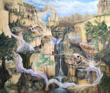 Gregory Pyra PIRO ref 857326 Dream Surrealism Fantasy Art 绘画 标题为“Gregory Pyra PIRO r…” 由Gregory Pyra Piro, 原创艺术品, 油 安装在木质担架架上
