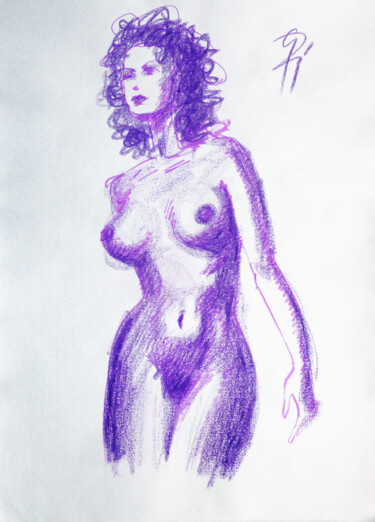Desenho intitulada "Recht behalten." por Götz Wiedenroth, Obras de arte originais, Cera