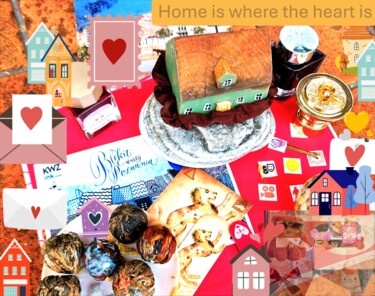 Kolaże zatytułowany „HOME IS WHERE THE H…” autorstwa Kasia Luca Creativa, Oryginalna praca, Kolaże