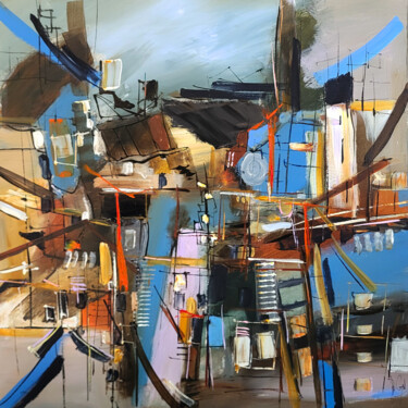 Painting titled "Un panorama d'équil…" by Muriel Cayet, Original Artwork, Acrylic Mounted on Wood Stretcher frame