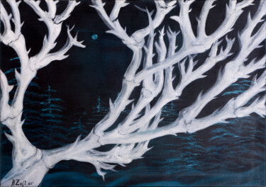 Pittura intitolato "Winternacht" da Harry Zaft, Opera d'arte originale, Olio Montato su Telaio per barella in legno