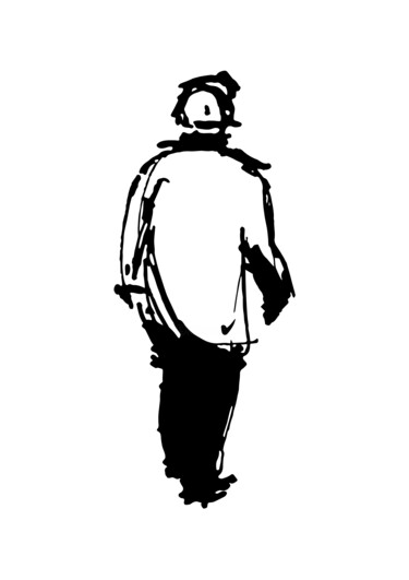 Digitale Kunst getiteld "Back from Work" door Tatiana Alekseeva, Origineel Kunstwerk, Inkt