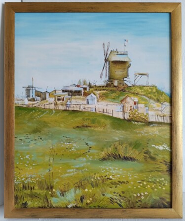 Le Moulin de la Galette Oil painting Van Gogh copy 40*50 cm Schilderij getiteld "Le Moulin de la Gal…" door Olesya Ermolaeva, Origineel Kunstwerk, Olie Gemonteerd op Frame voor houten…