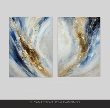 OCEAN WHISPERS Peinture intitulée "OCEAN WHISPERS" par Bilyana Stoyanova, Œuvre d'art originale, Acrylique Monté sur Châssis en bois
