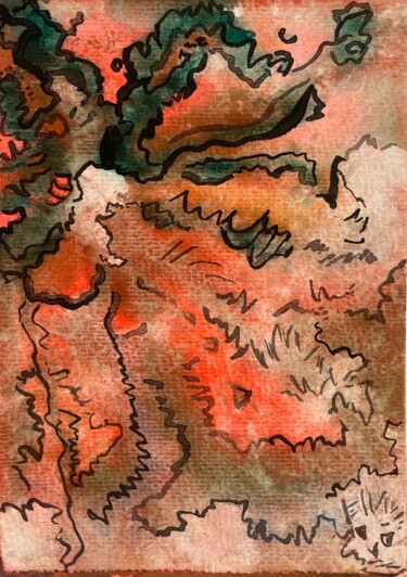 Mister K - watercolor abstraction 绘画 标题为“Mister K - watercol…” 由Lya Helia, 原创艺术品, 墨