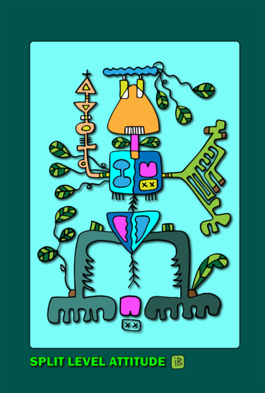 数字艺术 标题为“Split level attitude” 由Inke Bemelmans, 原创艺术品, 2D数字工作