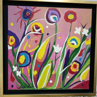 Schilderij getiteld "الابداع" door Hanan Henady, Origineel Kunstwerk, Acryl Gemonteerd op Frame voor houten brancard