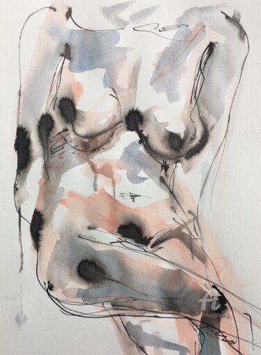 Femme aquatique (One) 图画 标题为“Femme aquatique (On…” 由Sophie De La Vaissière, 原创艺术品, 水彩