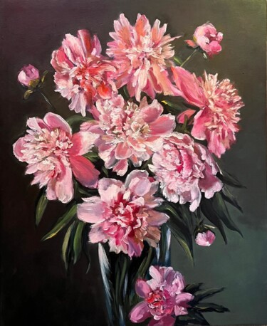 「Summer,peonies」というタイトルの絵画 Marina Gavrilovaによって, オリジナルのアートワーク, オイル
