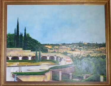 Peinture intitulée "Florence, le cimeti…" par Eloi Camus, Œuvre d'art originale, Huile Monté sur Châssis en bois
