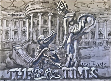 绘画 标题为“Free Masons Labor C…” 由Dags Vidulejs, 原创艺术品, 墨