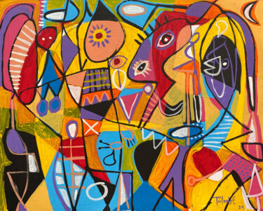 Amarillo en movimiento 绘画 标题为“Amarillo en movimie…” 由Enrique Pichardo, 原创艺术品, 丙烯