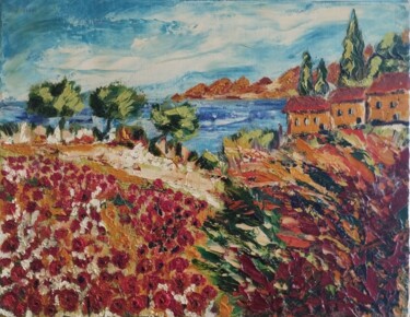 绘画 标题为“PROVENCE  (II)” 由Raphael Marras, 原创艺术品, 油 安装在木质担架架上