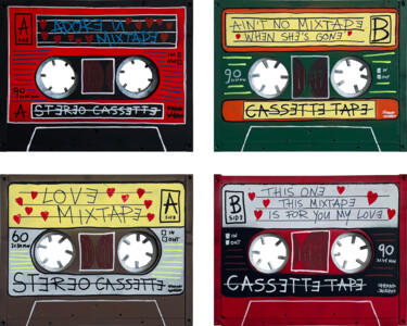 제목이 "MIXTAPE – SET OF 4…"인 조형물 Frank Willems로, 원작, 아크릴