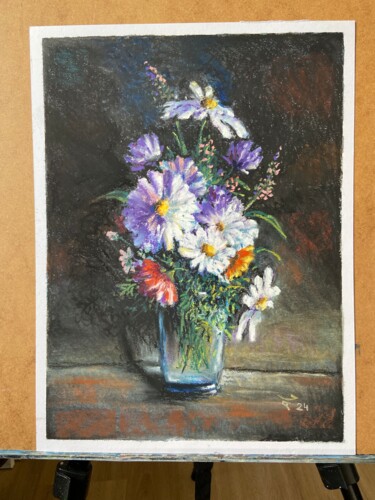 Картина под названием "Blumen" - Alexander Giesbrecht, Подлинное произведение искусства, Мел