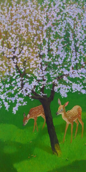 Silent Companions in Bloom 「Silent Companions i…」というタイトルの絵画 Bhargavkumar Kulkarniによって, オリジナルのアートワーク, オイル