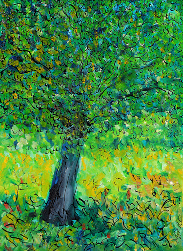 Pittura intitolato "Treehugger" da Jean Mirre, Opera d'arte originale, Olio