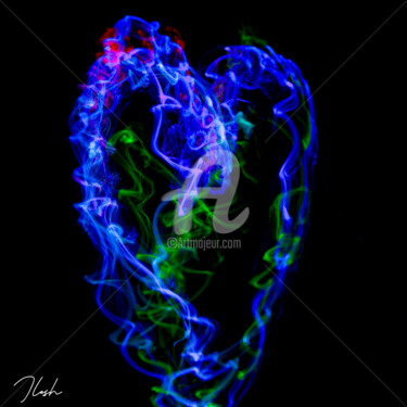Fotografie getiteld "Cuore nella notte" door Ilesh, Origineel Kunstwerk, Lichtschilderen