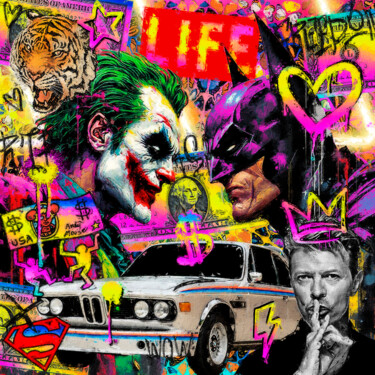 Prenten & gravures getiteld "Pop Icons Reloaded" door Armsx, Origineel Kunstwerk, Zeefdruk Gemonteerd op Aluminium