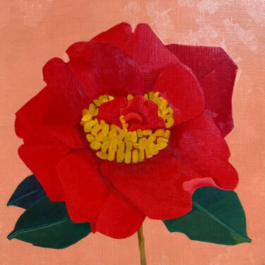 Painting titled "Square Floral Oil P…" by Mabentali Shadezozs, Original Artwork, Oil Mounted on Wood Stretcher frame